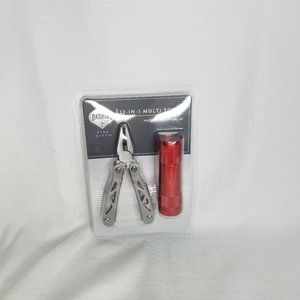 Dashing 12-in-1 Multi Tool & Red Flashlight Set Pliers Knife Screwdriver new